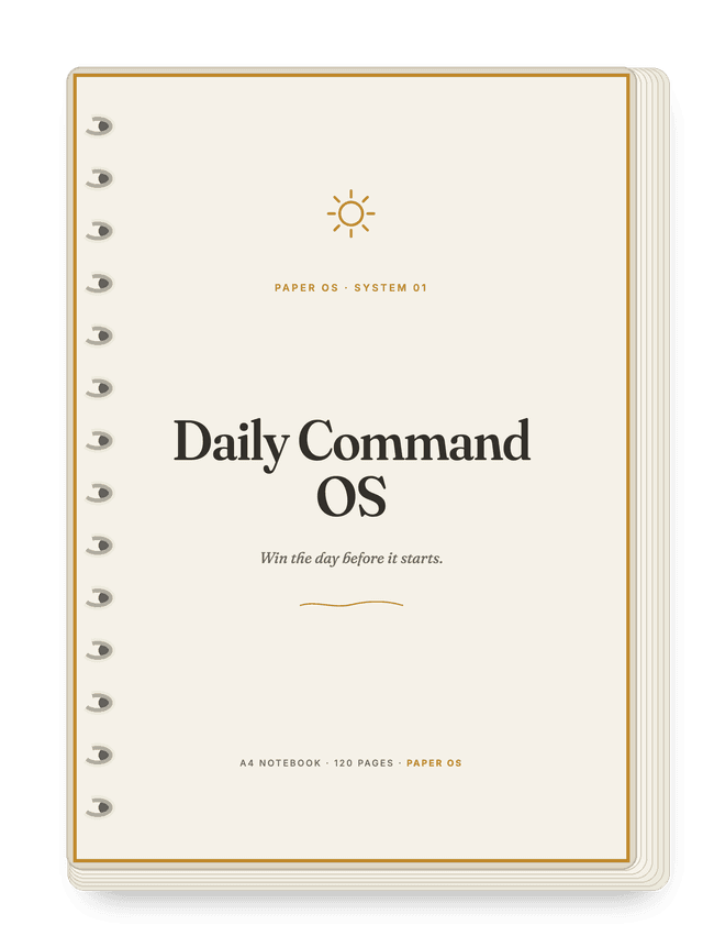 Daily Command OS — A4 spiral notebook