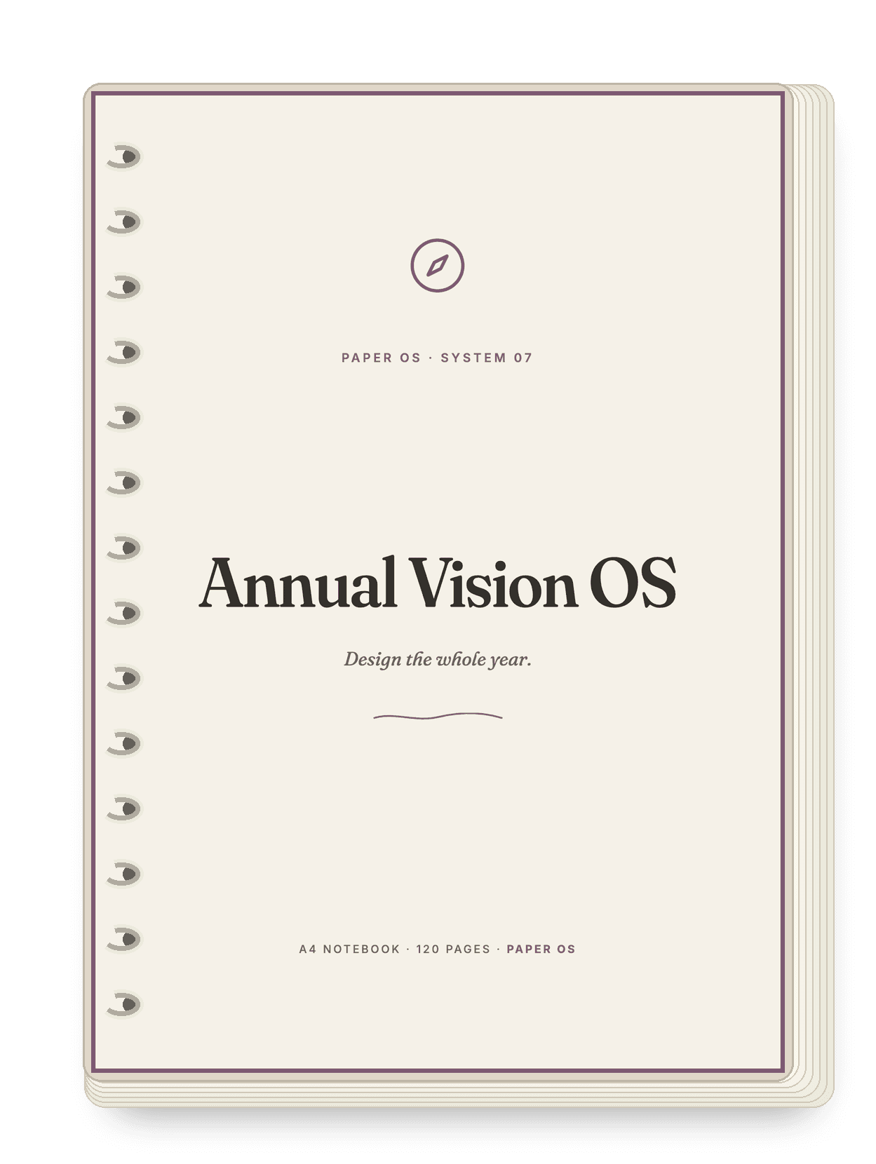 Annual Vision OS — A4 spiral notebook, 120 pages