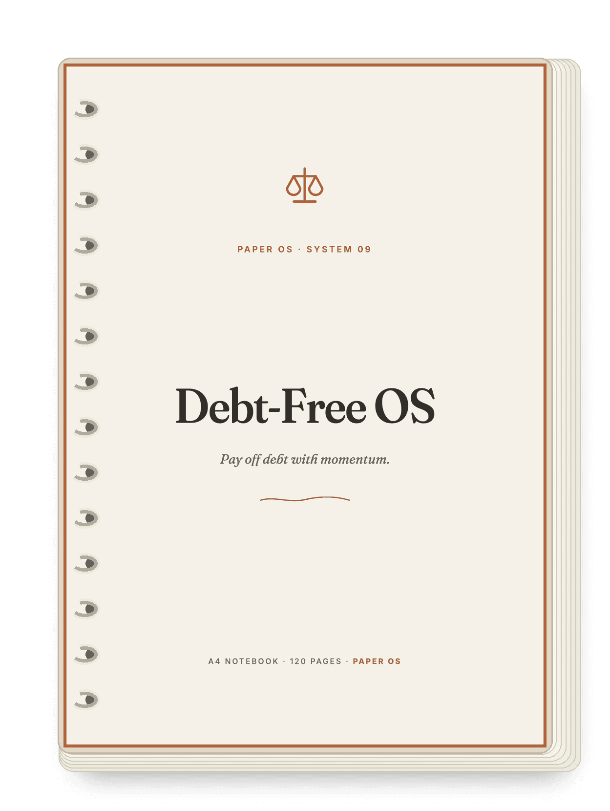 Debt-Free OS — A4 spiral notebook, 120 pages