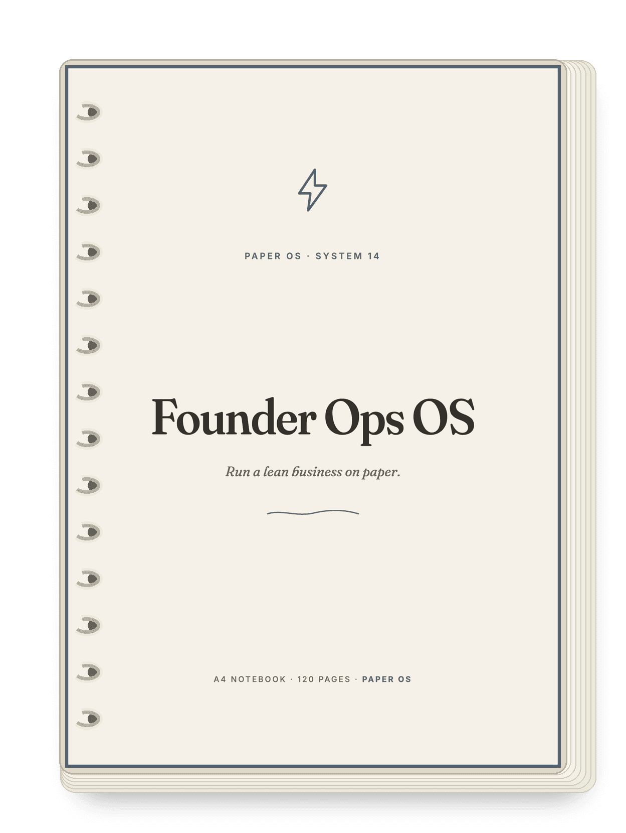 Founder Ops OS — A4 spiral notebook, 120 pages