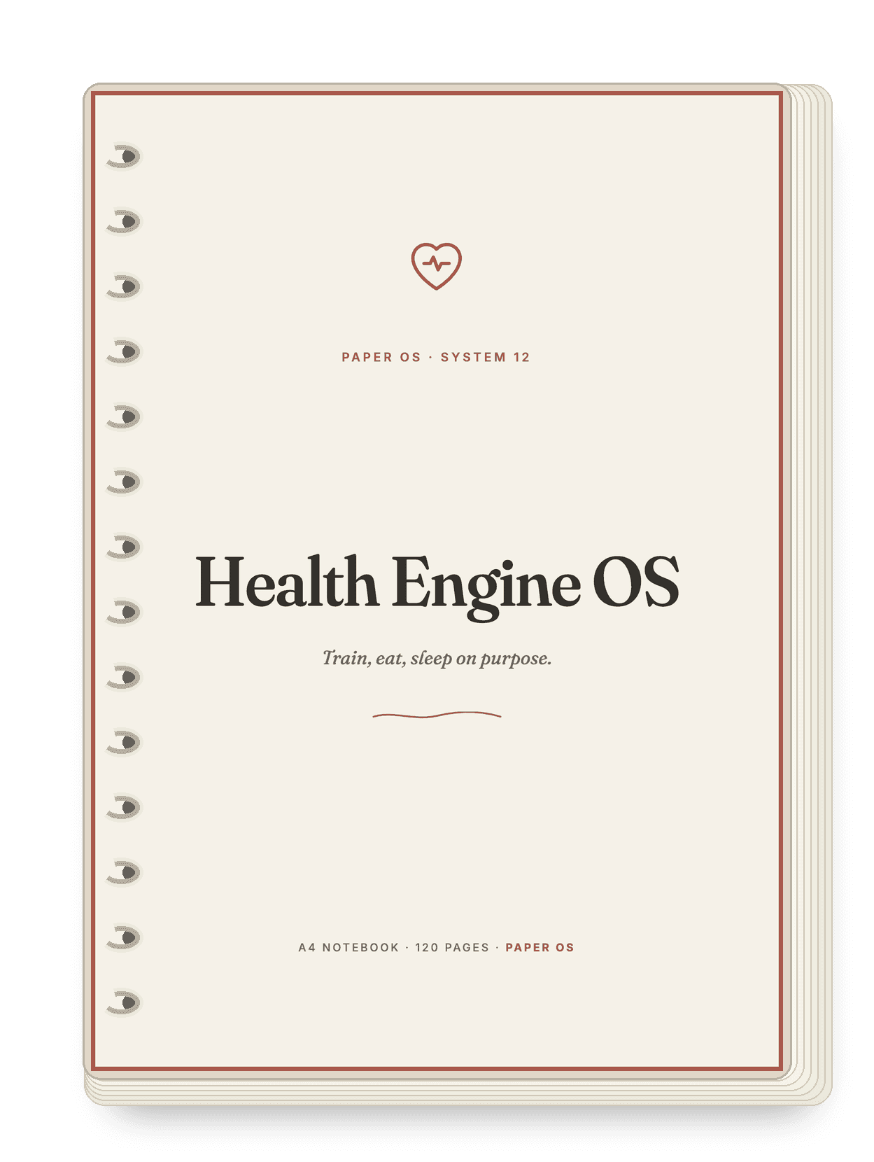 Health Engine OS — A4 spiral notebook, 120 pages
